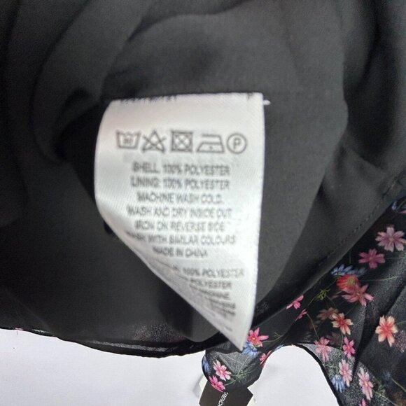 French Connection Bluhm Bottero Ditsy Floral Sheer Blouse Size 2 Black NWT - Picture 9 of 16